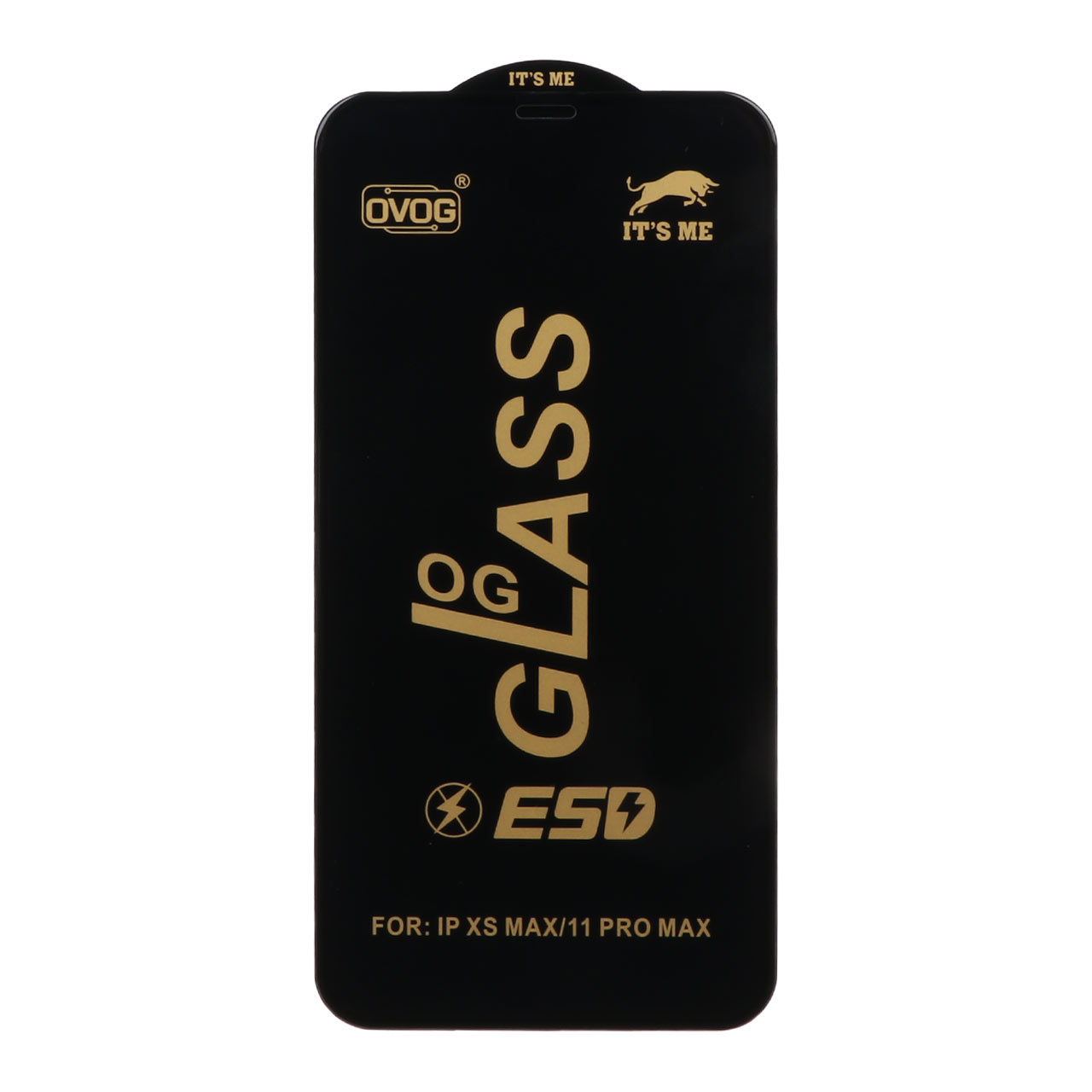 محافظ صفحه نمایش شیشه ای درجه یک Apple iphone X Max / XS Max / 11 Pro Max - Full Cover OG - ESD OVOG (بدون پک) - مشکی
